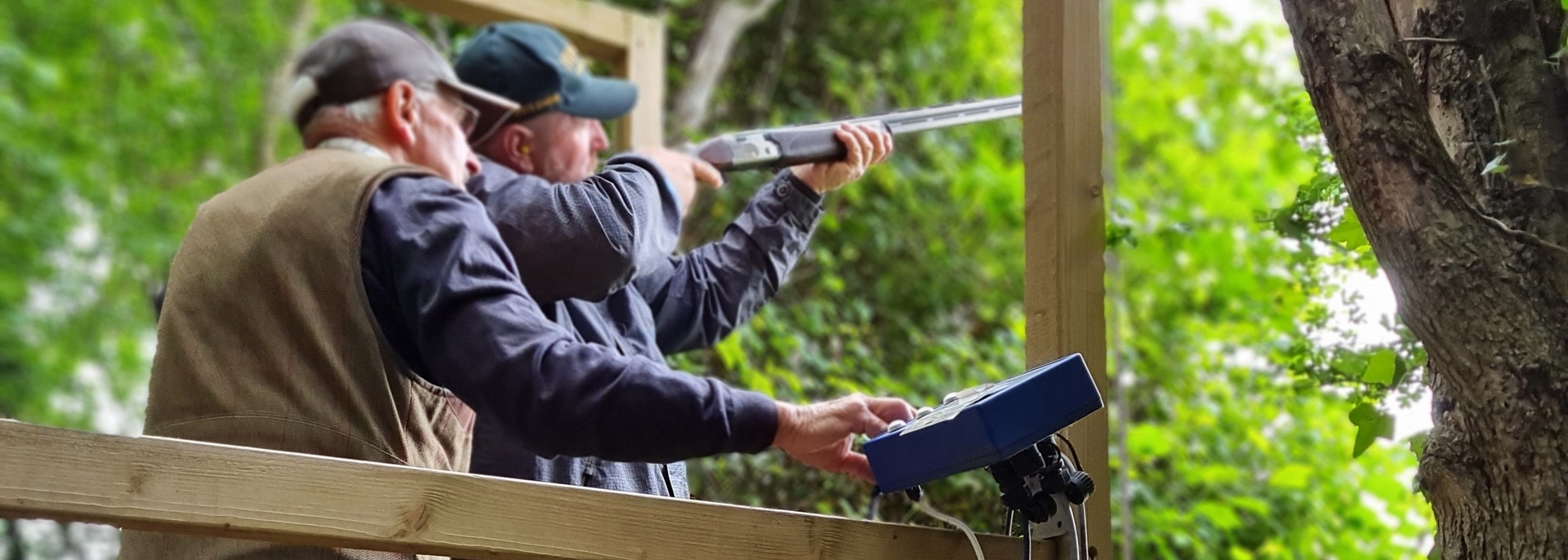 Fennes shooting school kevin giving clay pigeon shooting lesson adult 24 hr